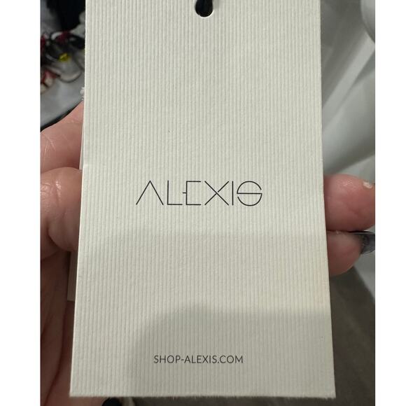 NWT Alexis Embellished Leaf V-Neck Long Sleeve Mini Dress White Women's Size XS - Picture 7 of 7